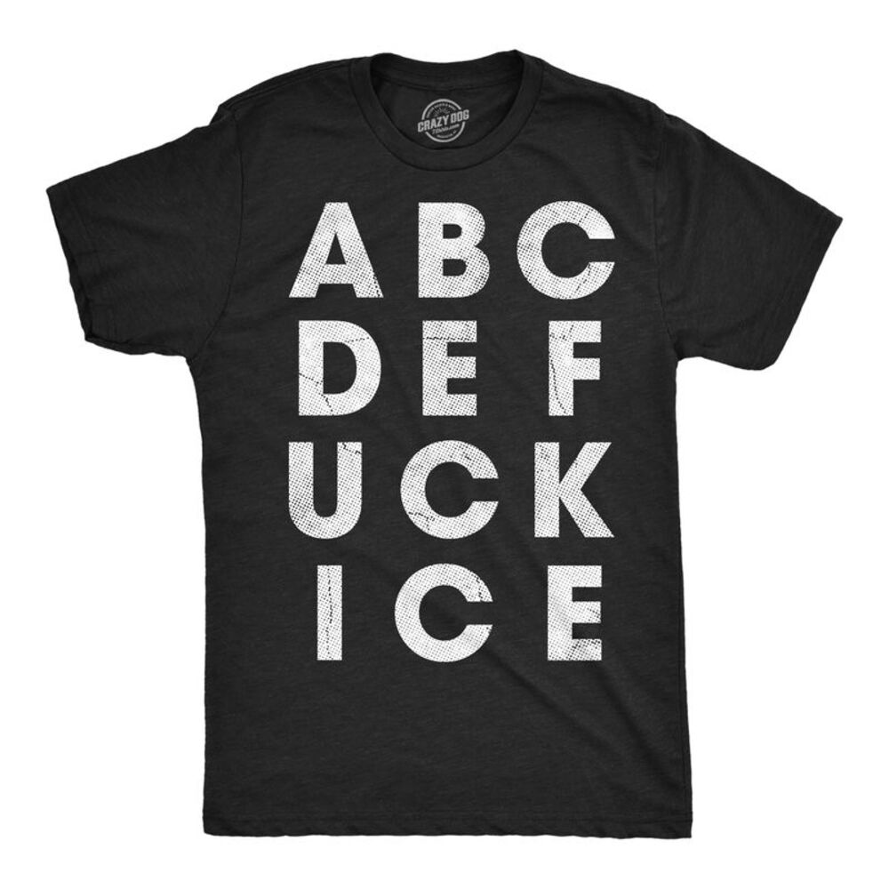 Mens Funny T Shirts A B C D E Ice Sarcastic Political Tee For Men - Picture 1 of 4